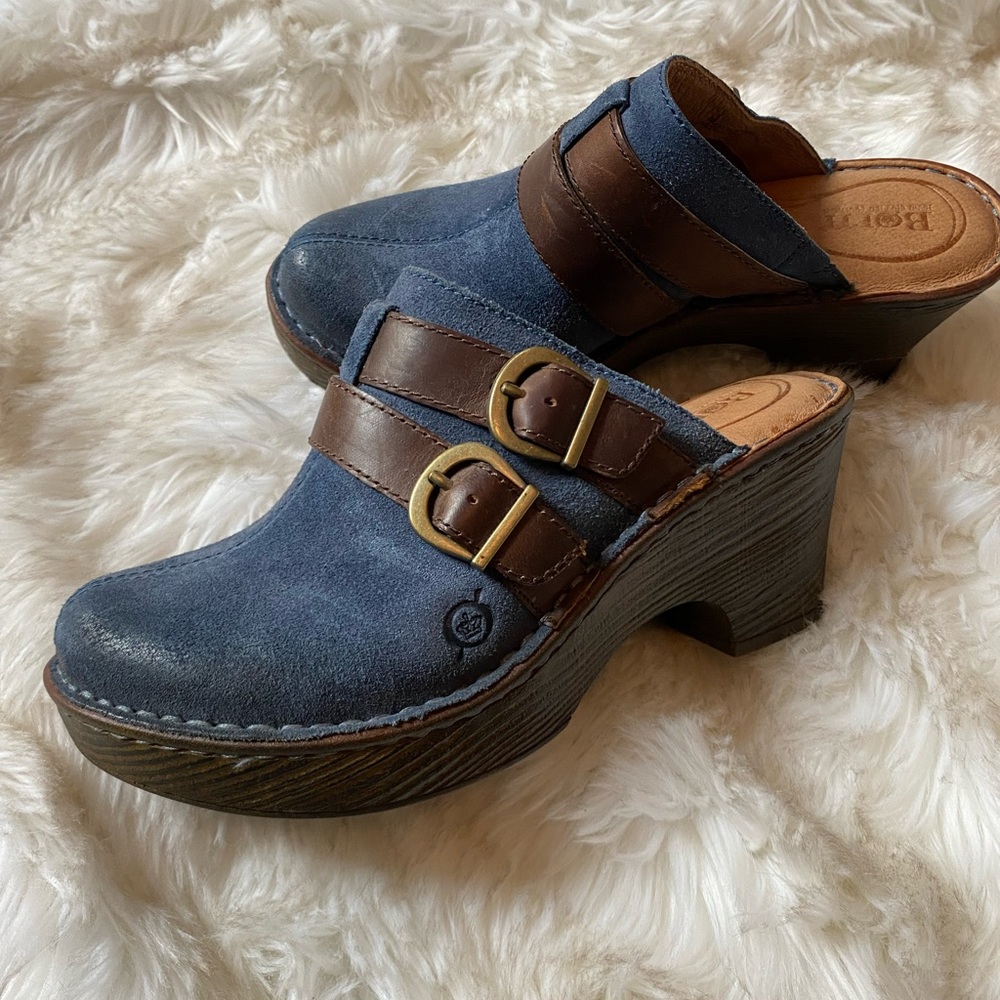 Born Nubuck Slip on Heels